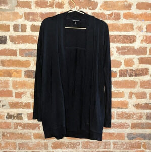 Banana Republic Baby Terry Medium Black‎ Open Front Cardigan w/ Pockets